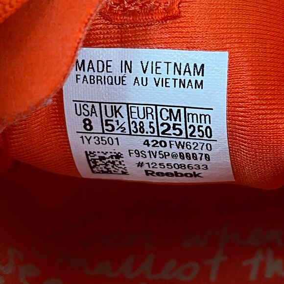 Reebok ZIG Kinetica Sneakers Horizon Orange Running Athletic Shoes Womens 8M - Picture 10 of 11